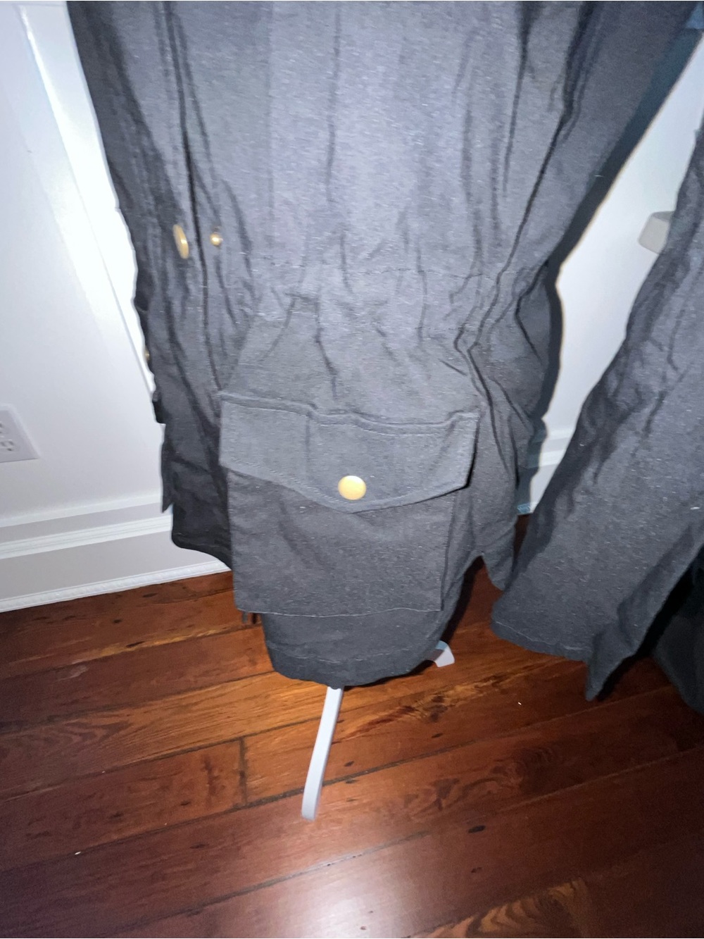 Black Hooded Cinch-Waist Utility Jacket - Picture 9 of 12